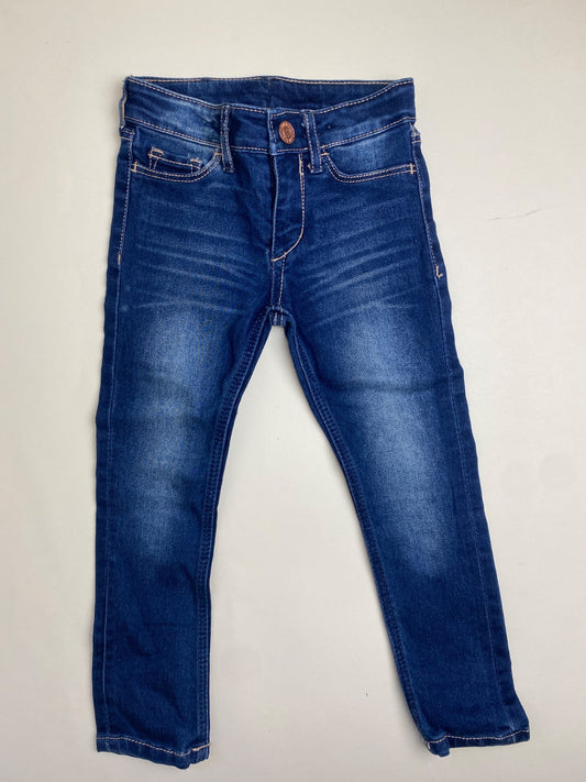 Jeans Blu Scuro con Effetto Lavato