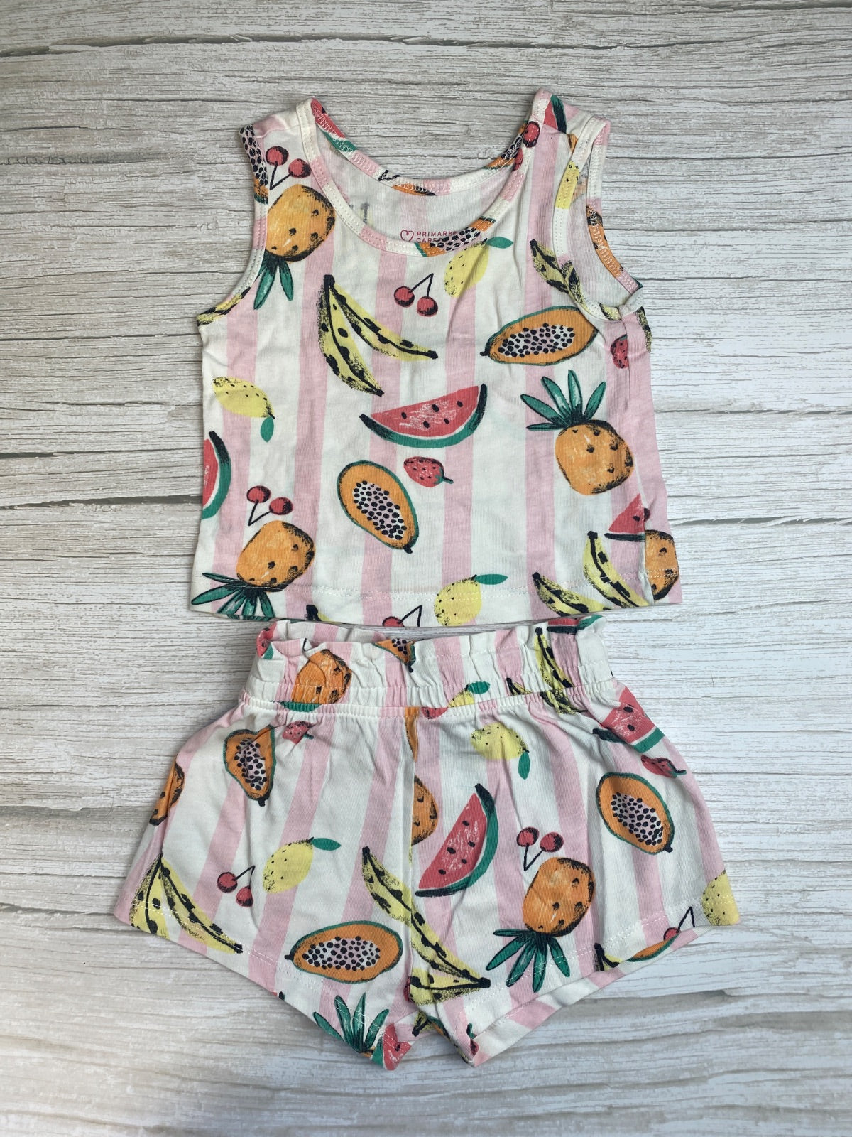 Set Canotta e Pantaloncini Bambino/a Stampa Frutta a Righe