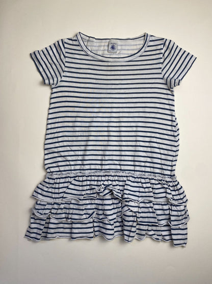 Vestito a righe con balze per bambina