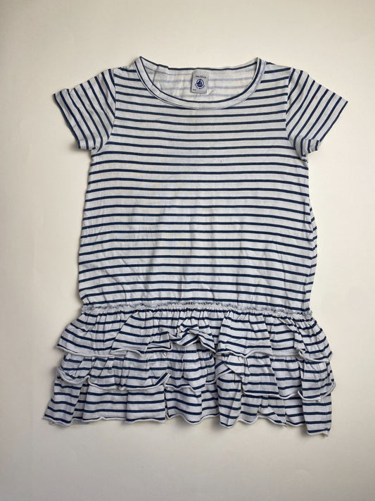 Vestito a righe con balze per bambina