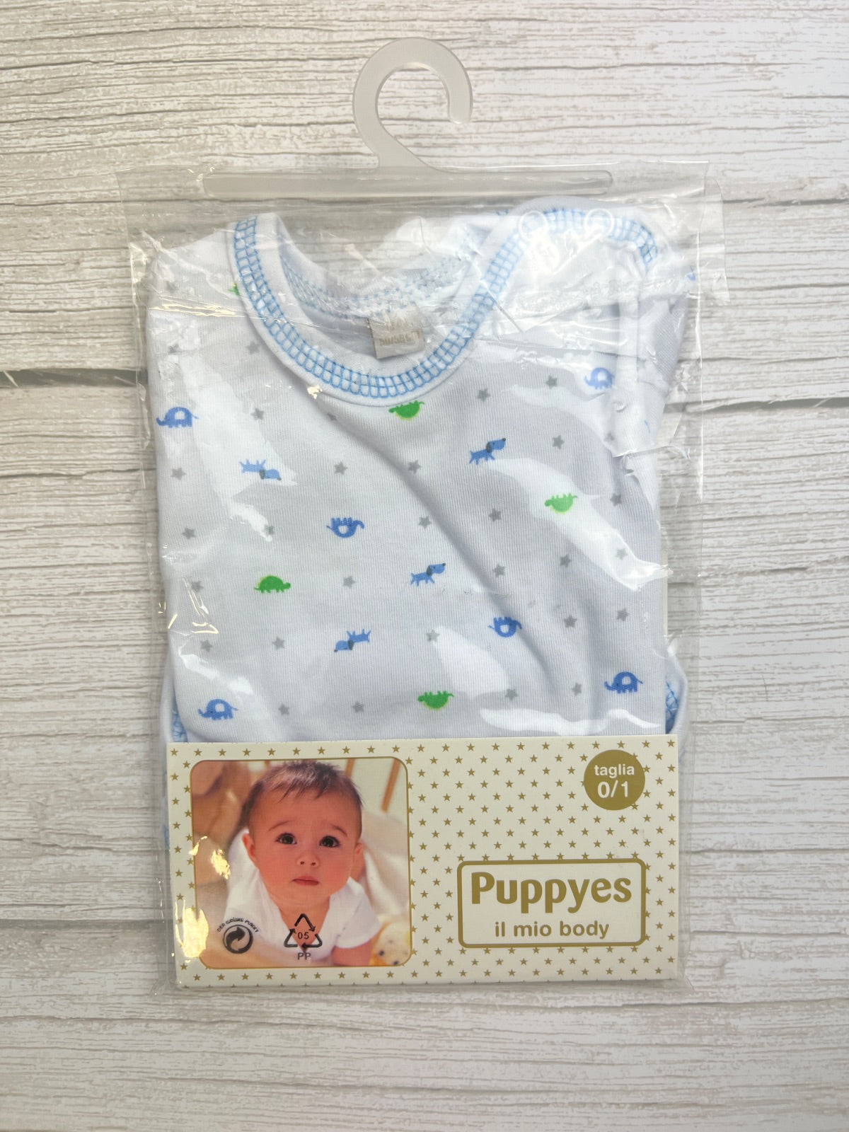 Body neonato Puppyes fantasia dinosauri e stelle