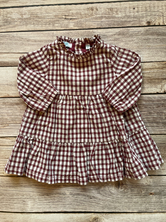 Vestito Bambina a Quadretti Gingham Bordeaux