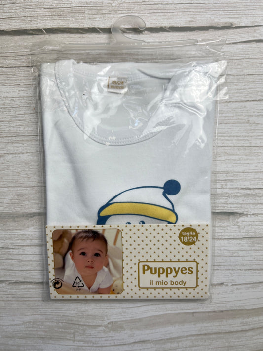 Body neonato bianco Puppyes con stampa