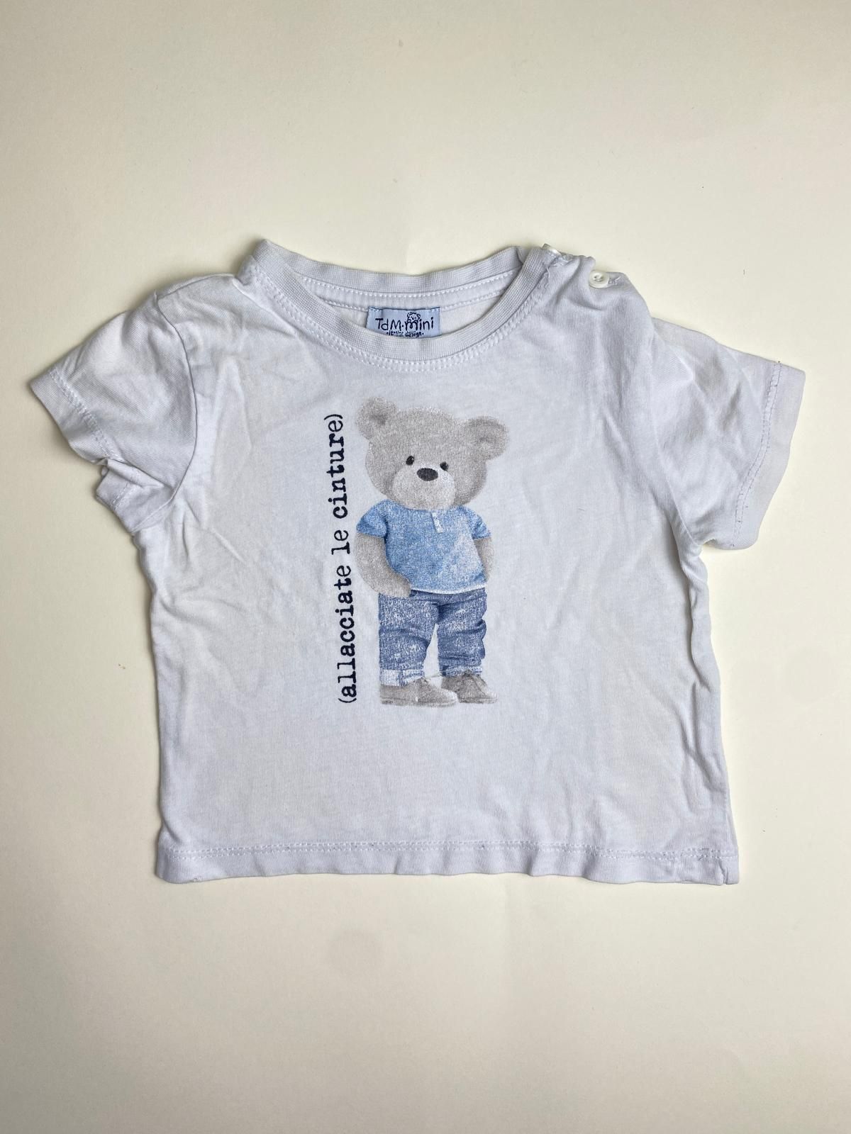 T-shirt bianca per neonato maniche corte