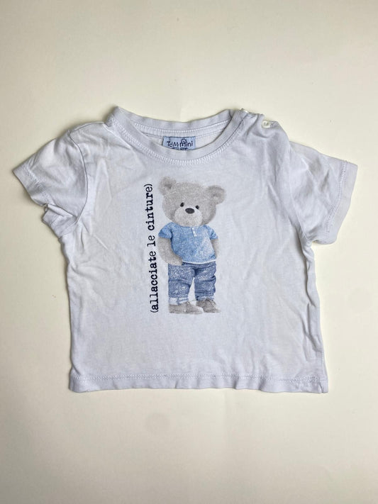 T-shirt bianca per neonato maniche corte