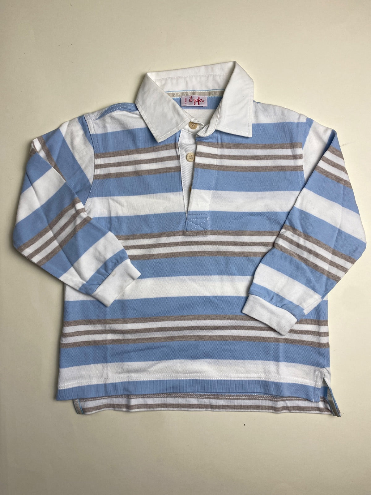 Polo a maniche lunghe a righe per bambino - piccole macchie lavabili