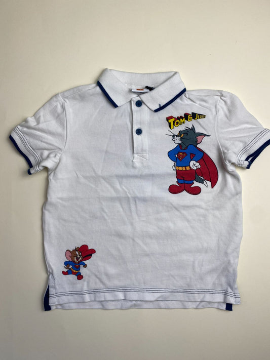 Polo Bambino Tom & Jerry Supereroi Bianca