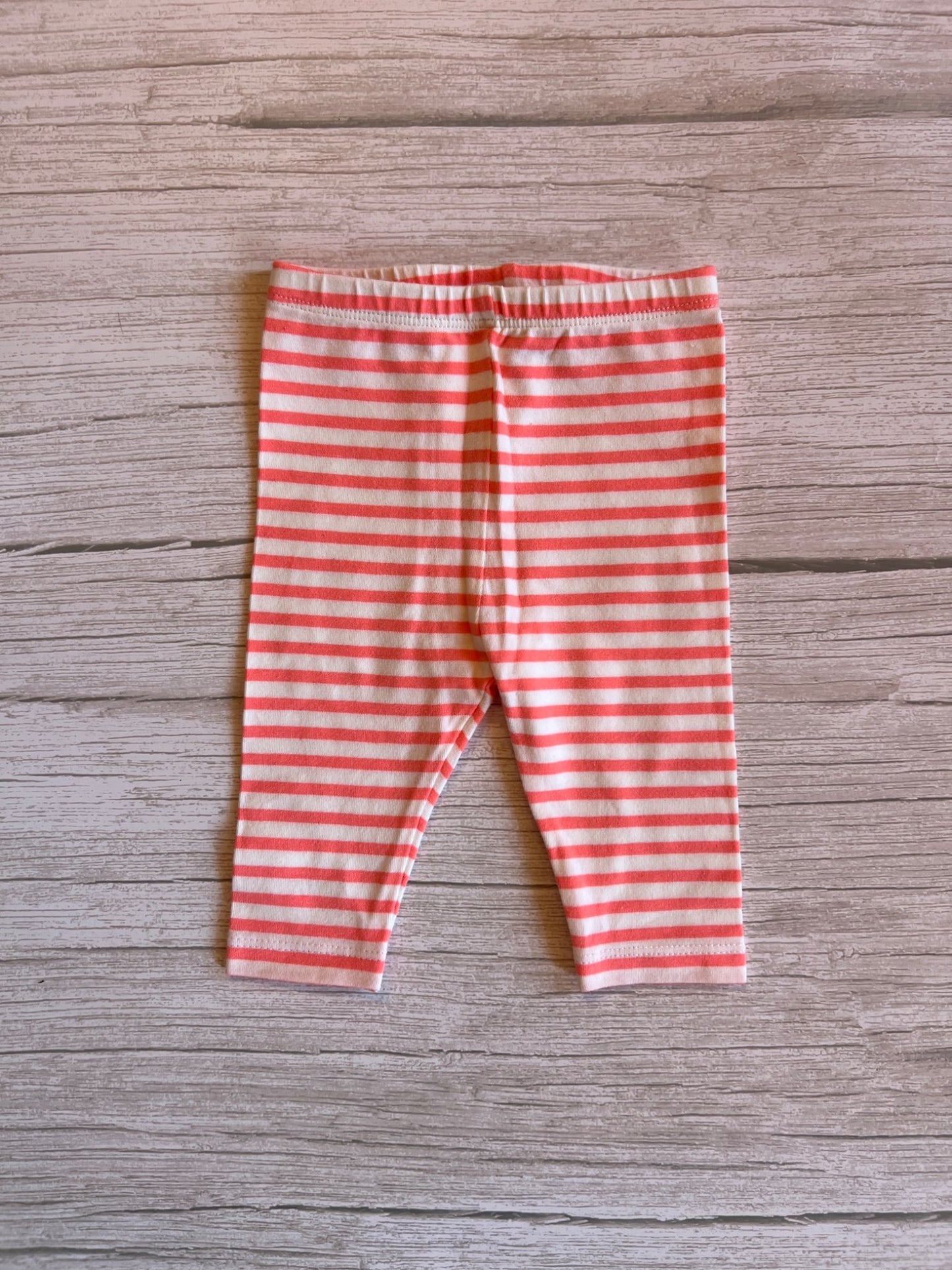 Leggings a righe bianche e corallo per neonato/bambino