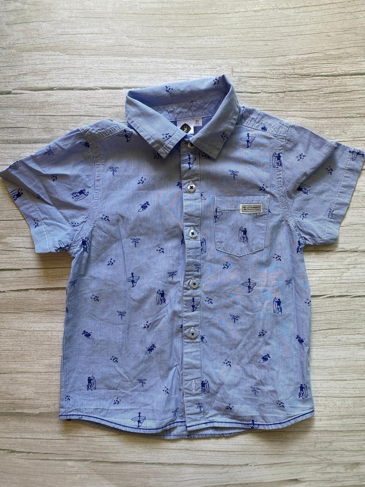 Camicia bambino a maniche corte con stampa estiva