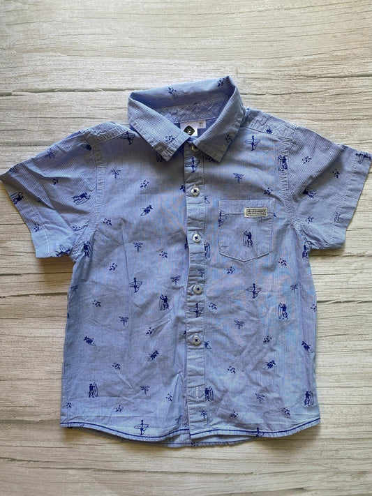 Camicia bambino a maniche corte con stampa estiva