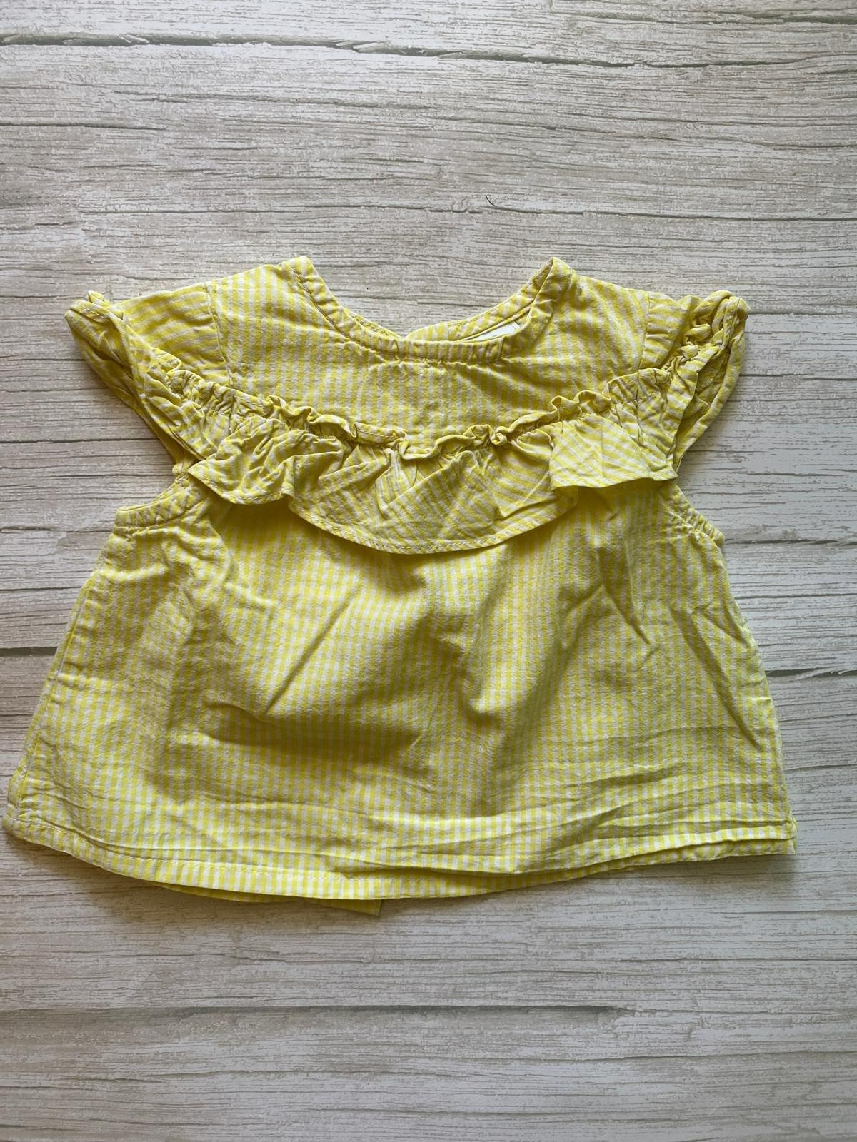 Top Giallo a Quadretti Vichy con Volant