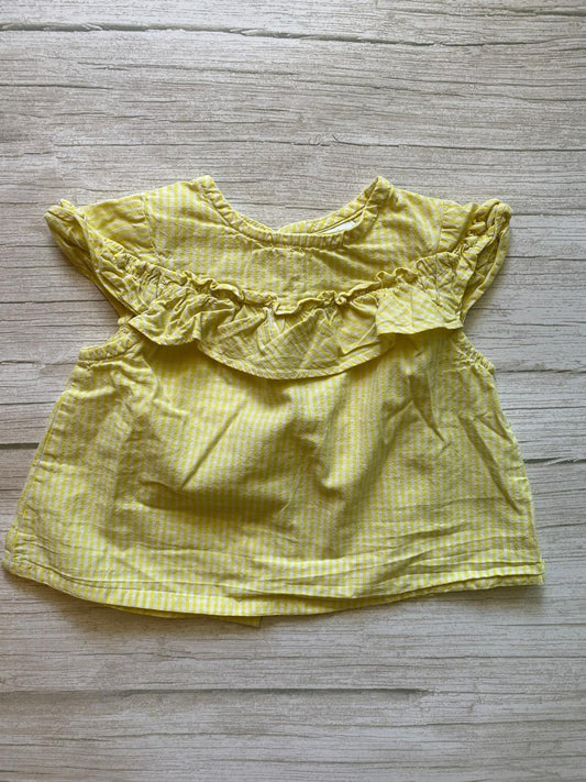 Top Giallo a Quadretti Vichy con Volant