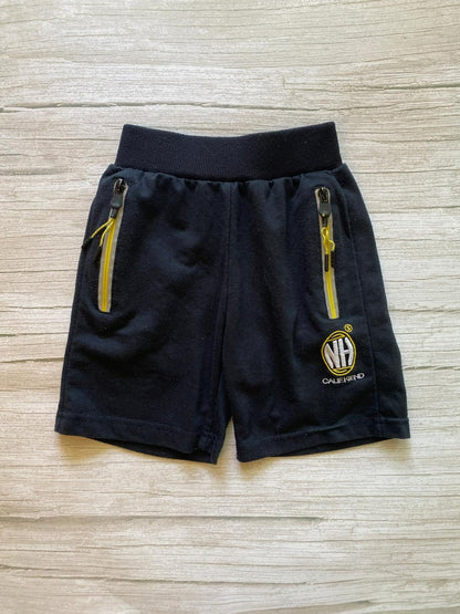 Shorts sportivi neri con zip gialle