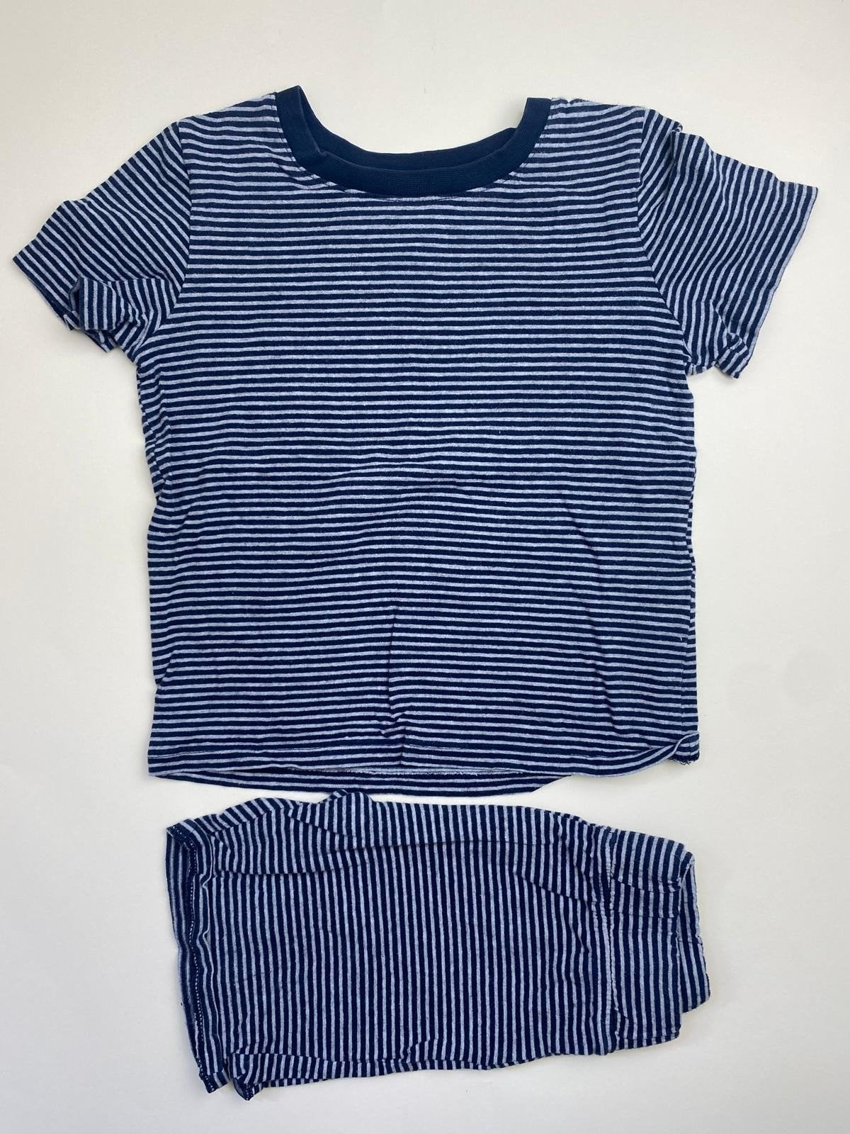 Pigiama bambino corto a Righe Blu e Grigie