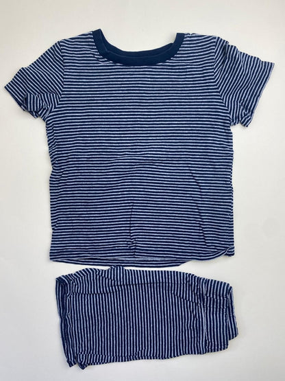 Pigiama bambino corto a Righe Blu e Grigie