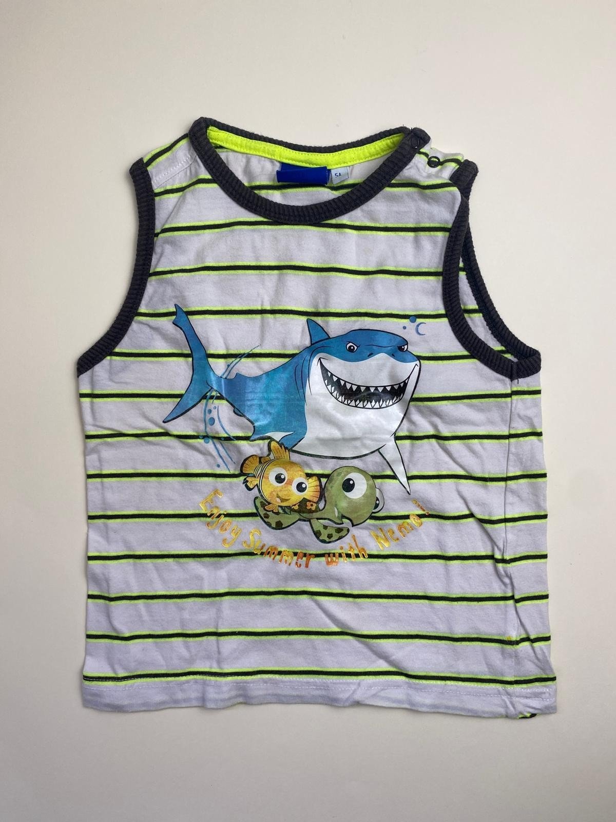Canotta bambino a righe con stampa Nemo 