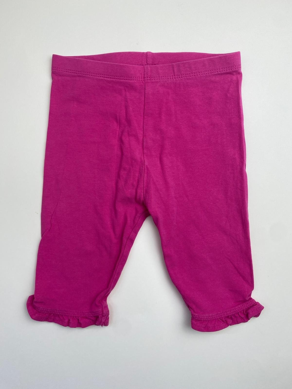 Leggings neonata fucsia con volant