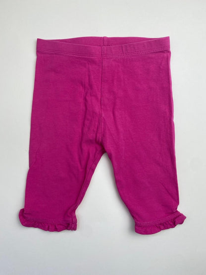 Leggings neonata fucsia con volant
