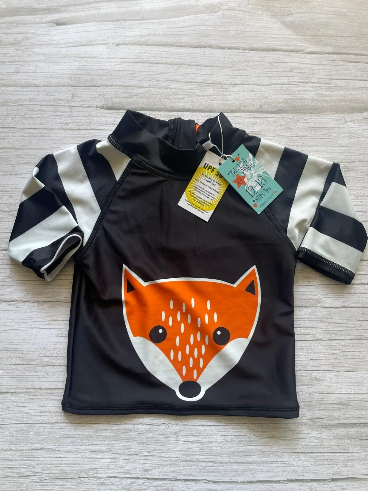 Maglia da bagno bambino con volpe UPF 50+