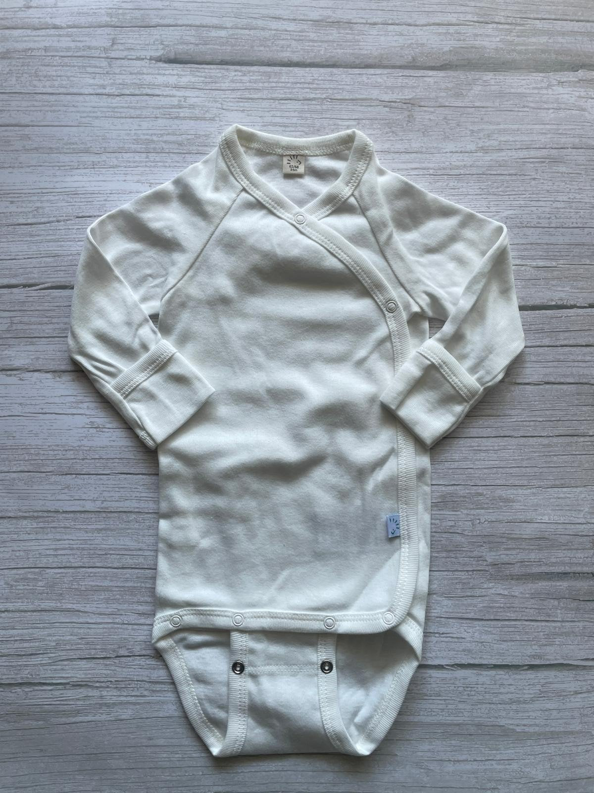 Body neonato incrociato a maniche lunghe bianco