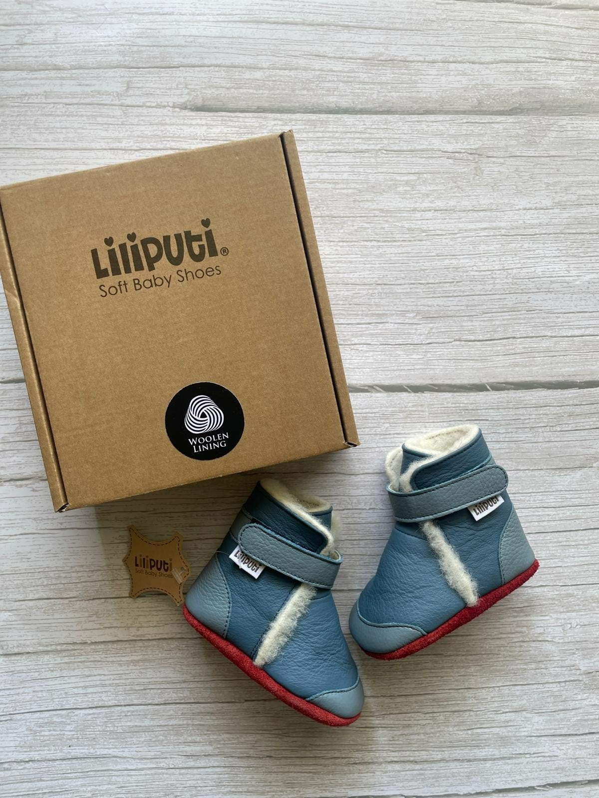 Scarpe Morbide per Neonati Liliputi con Fodera in Lana