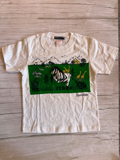 Maglietta Bianca con Stampa Safari e Zebra 3D Zanzibar
