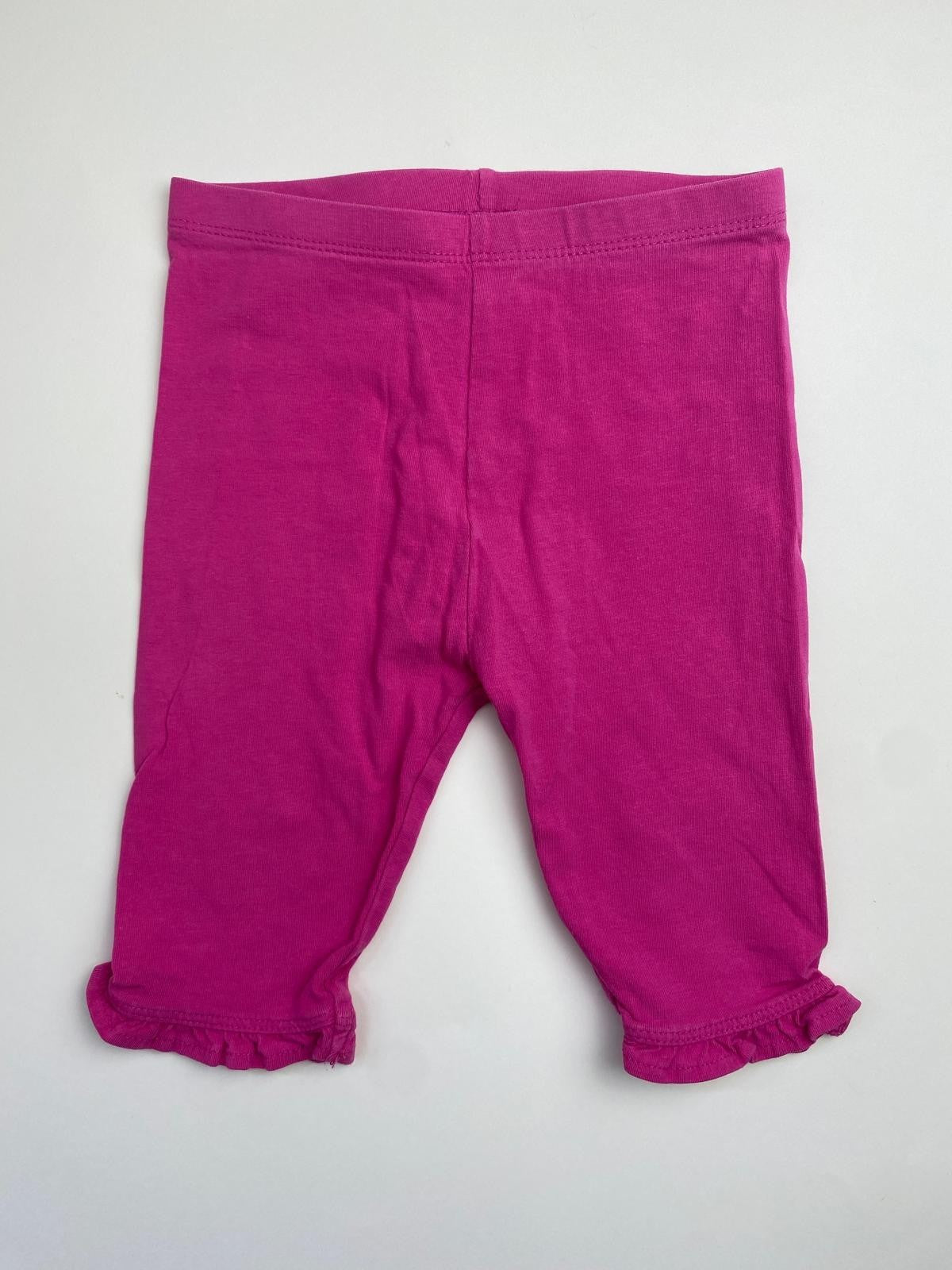 Leggings neonata fucsia con volant