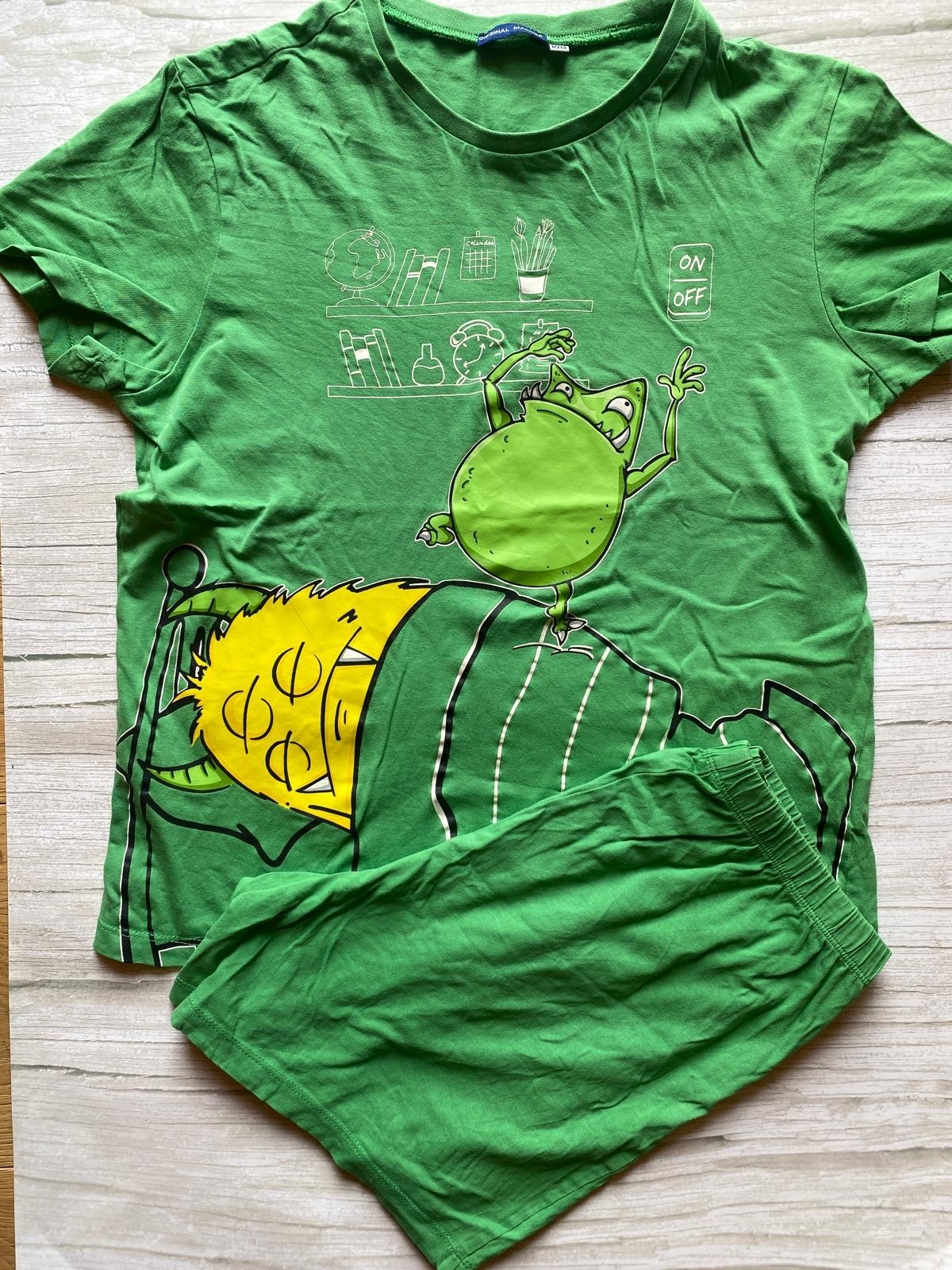 Pigiama Corto verde con stampa