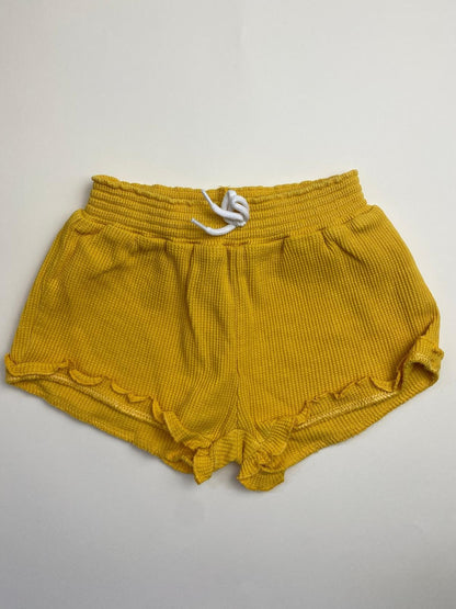 Shorts Gialli con Volant e Coulisse