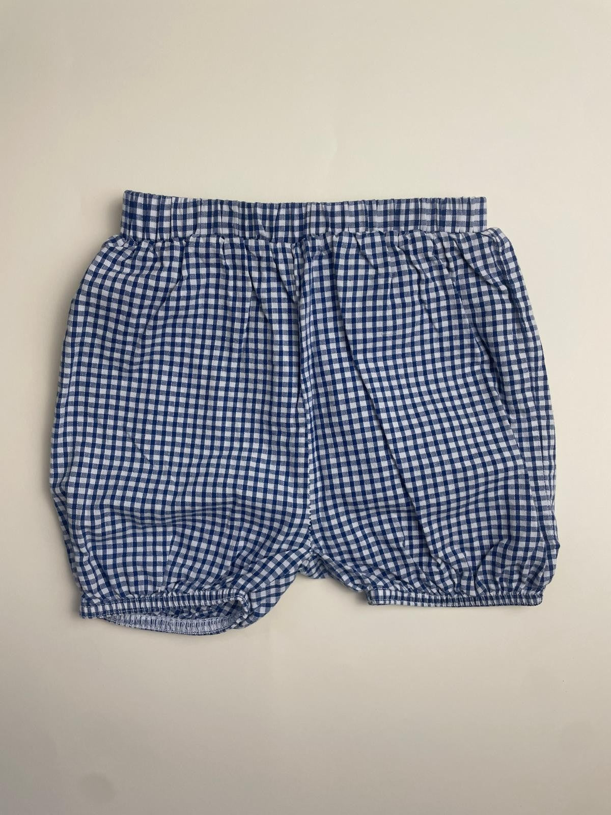 Pantaloncini a quadretti blu e bianchi 