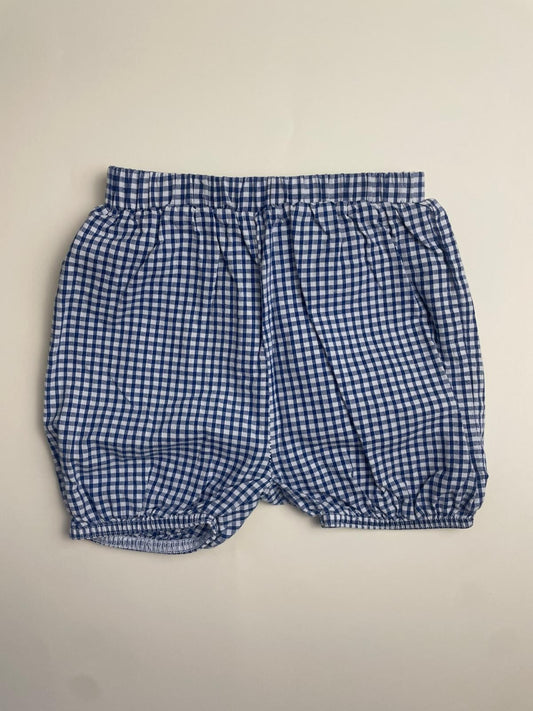Pantaloncini a quadretti blu e bianchi 