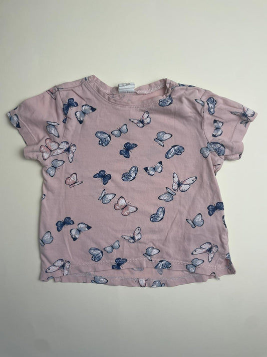 Maglietta Bambina Rosa con Farfalle