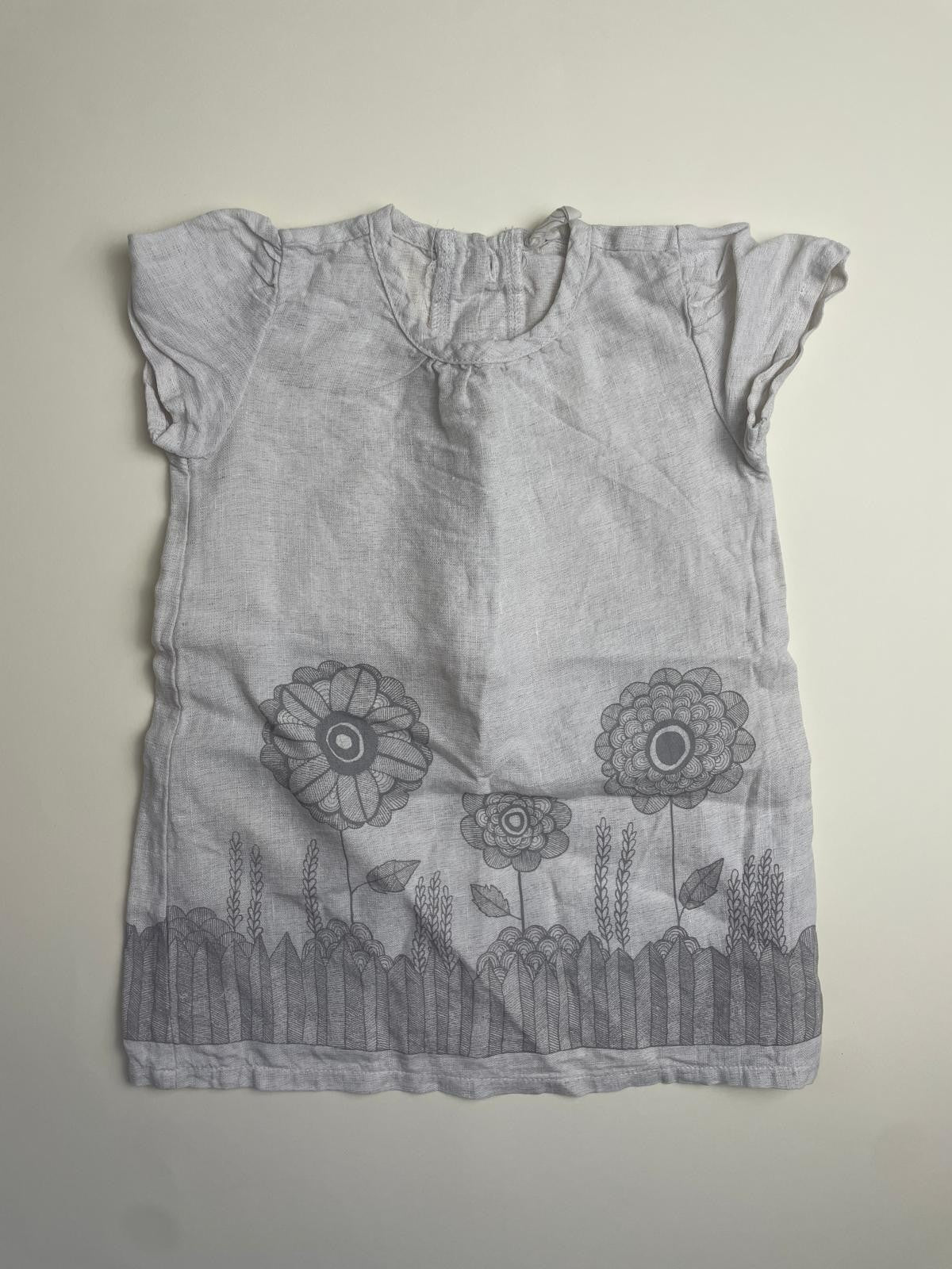 Vestito a manica cosrta in lino