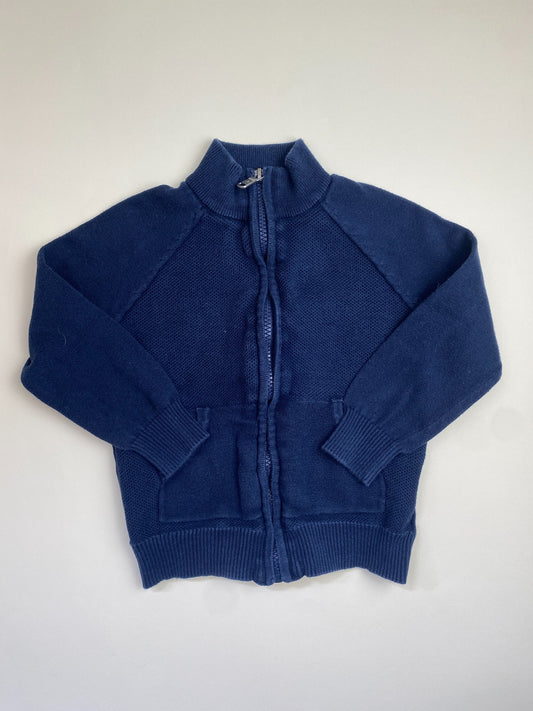 Cardigan in maglia blu navy con zip