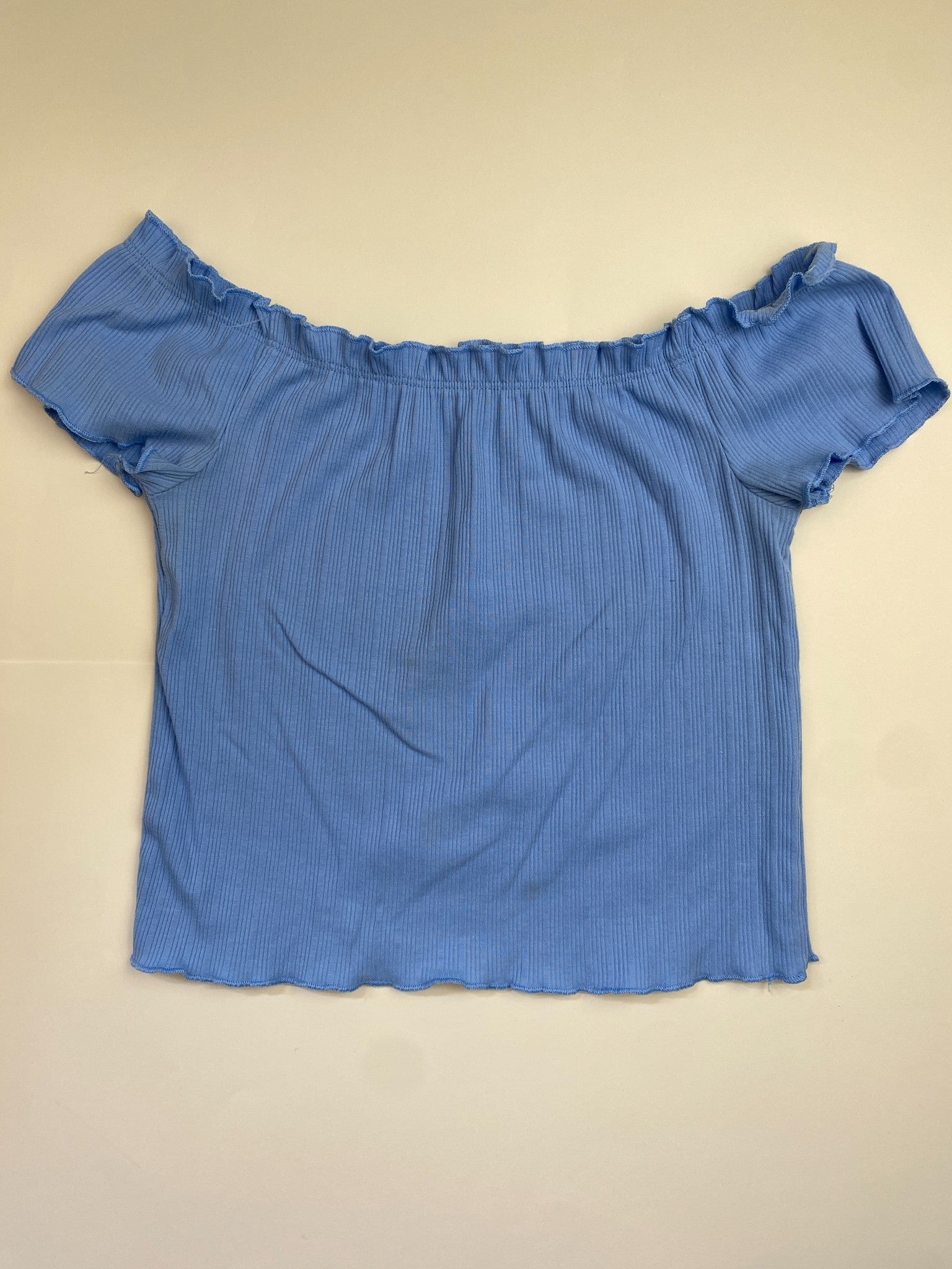 Top a costine azzurro 