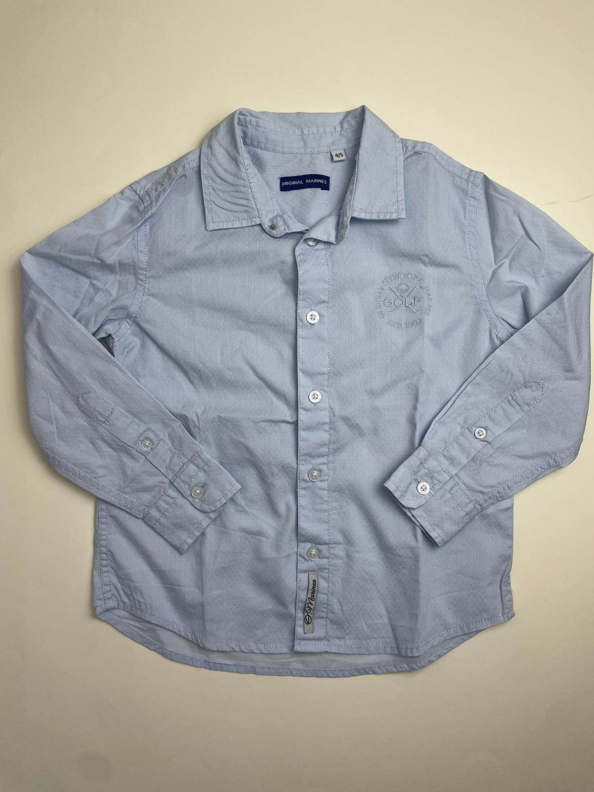 Camicia Bambino Azzurra Maniche Lunghe
