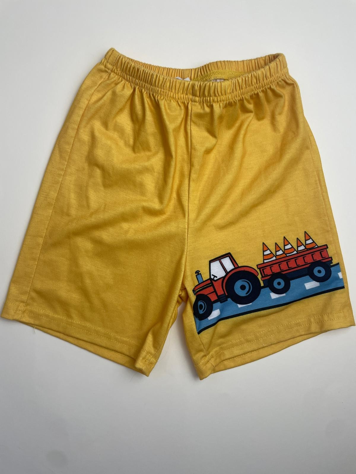 Pantaloncini Gialli per Bambino con Stampa Trattore