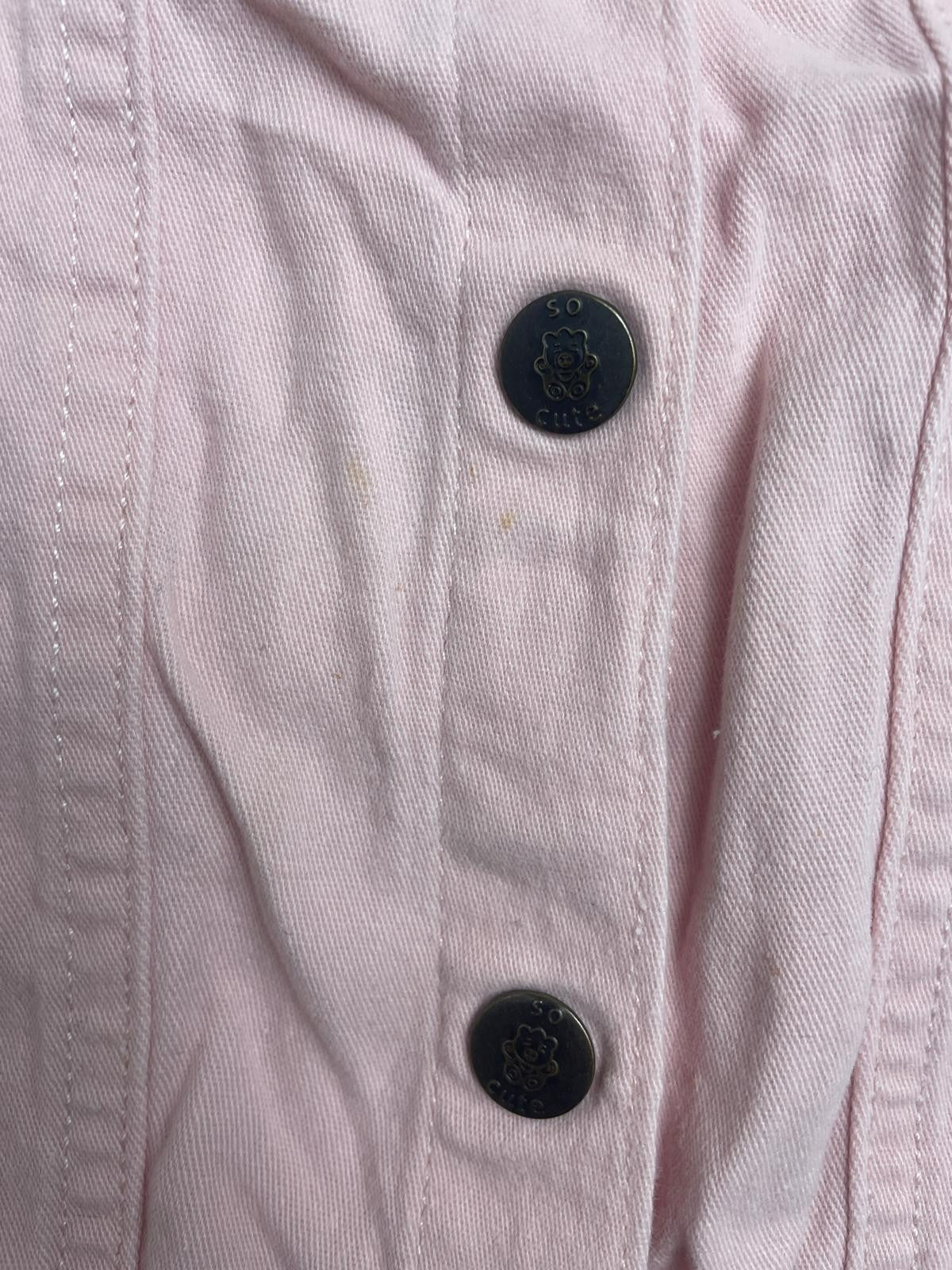 Giacca in denim rosa con volant