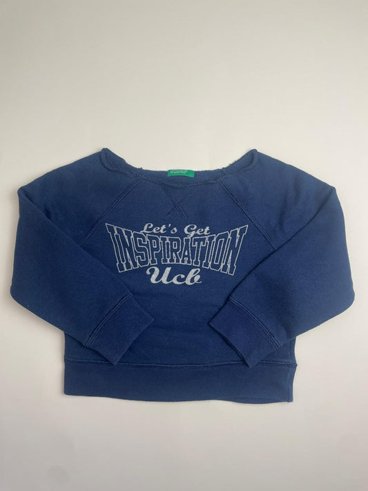 Felpa blu cropped girocollo