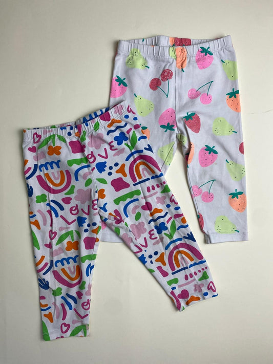 Leggings per bambina con stampe colorate