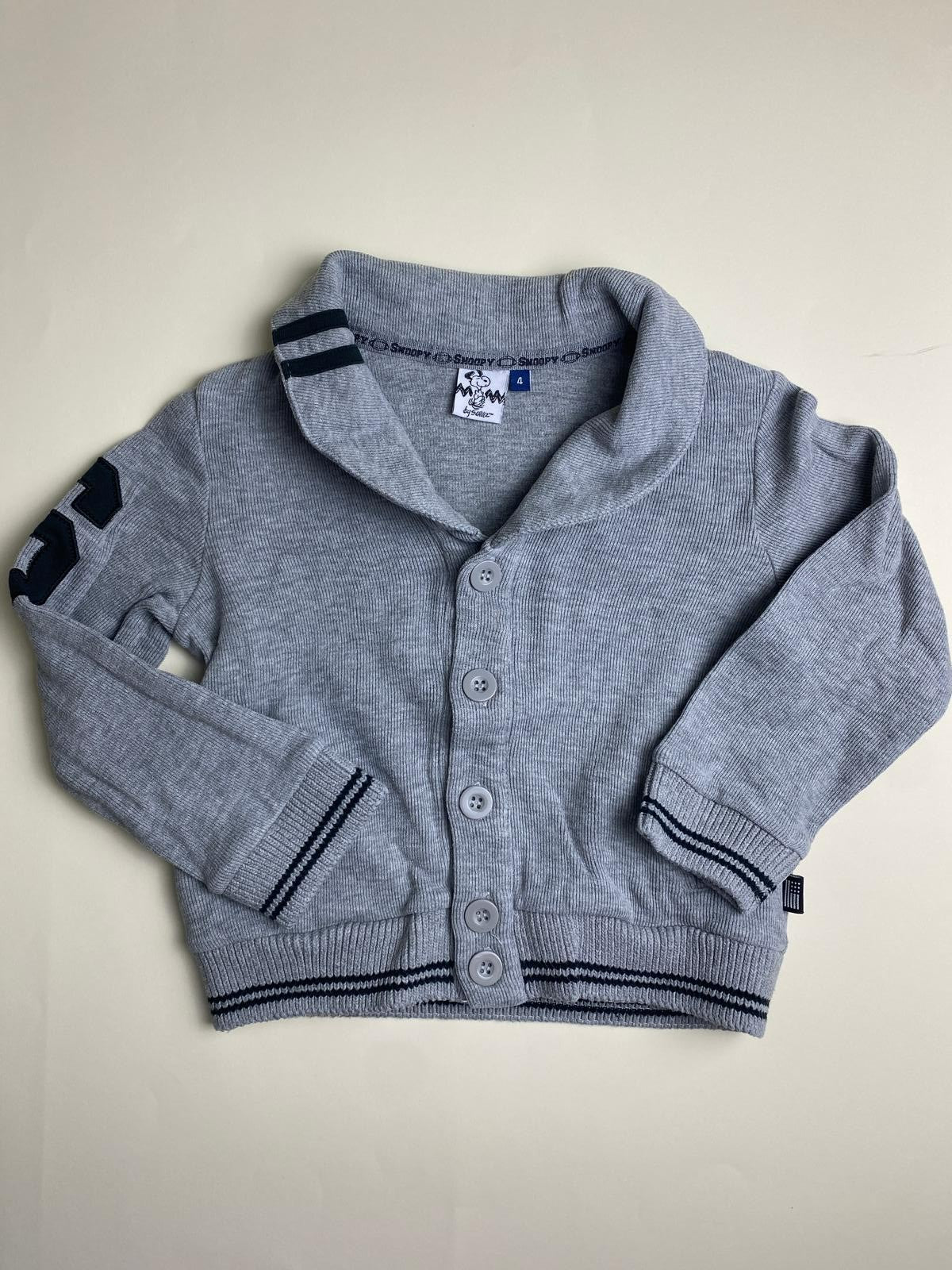Cardigan Bambino Snoopy Grigio con Bottoni