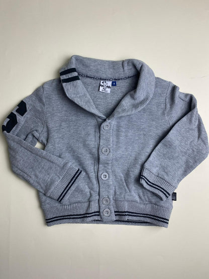 Cardigan Bambino Snoopy Grigio con Bottoni