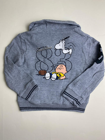 Cardigan Bambino Snoopy Grigio con Bottoni