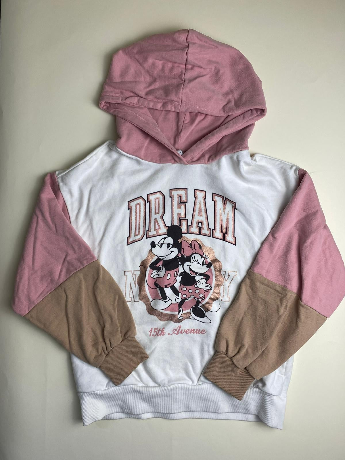 Felpa con cappuccio Disney Mickey & Minnie "DREAM" color block