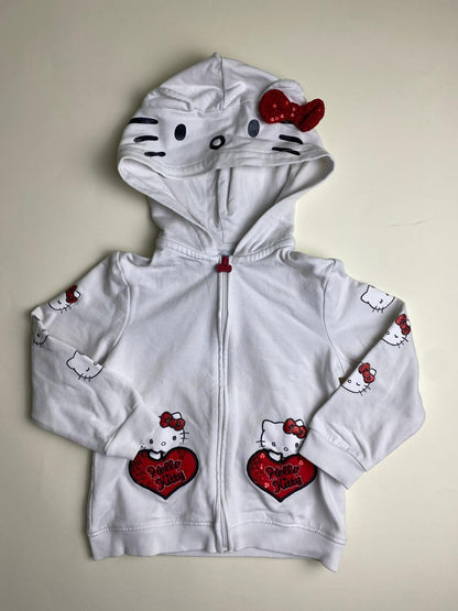 Felpa con cappuccio Hello Kitty bianca per bambina