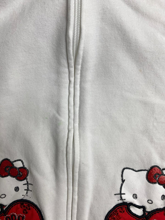 Felpa con cappuccio Hello Kitty bianca per bambina
