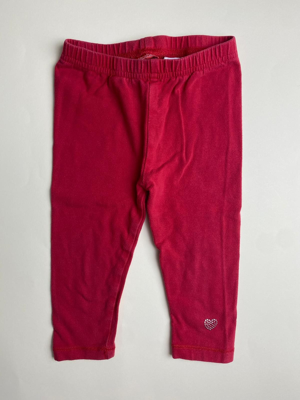 Leggings Bambina Rossi con Cuore Glitter