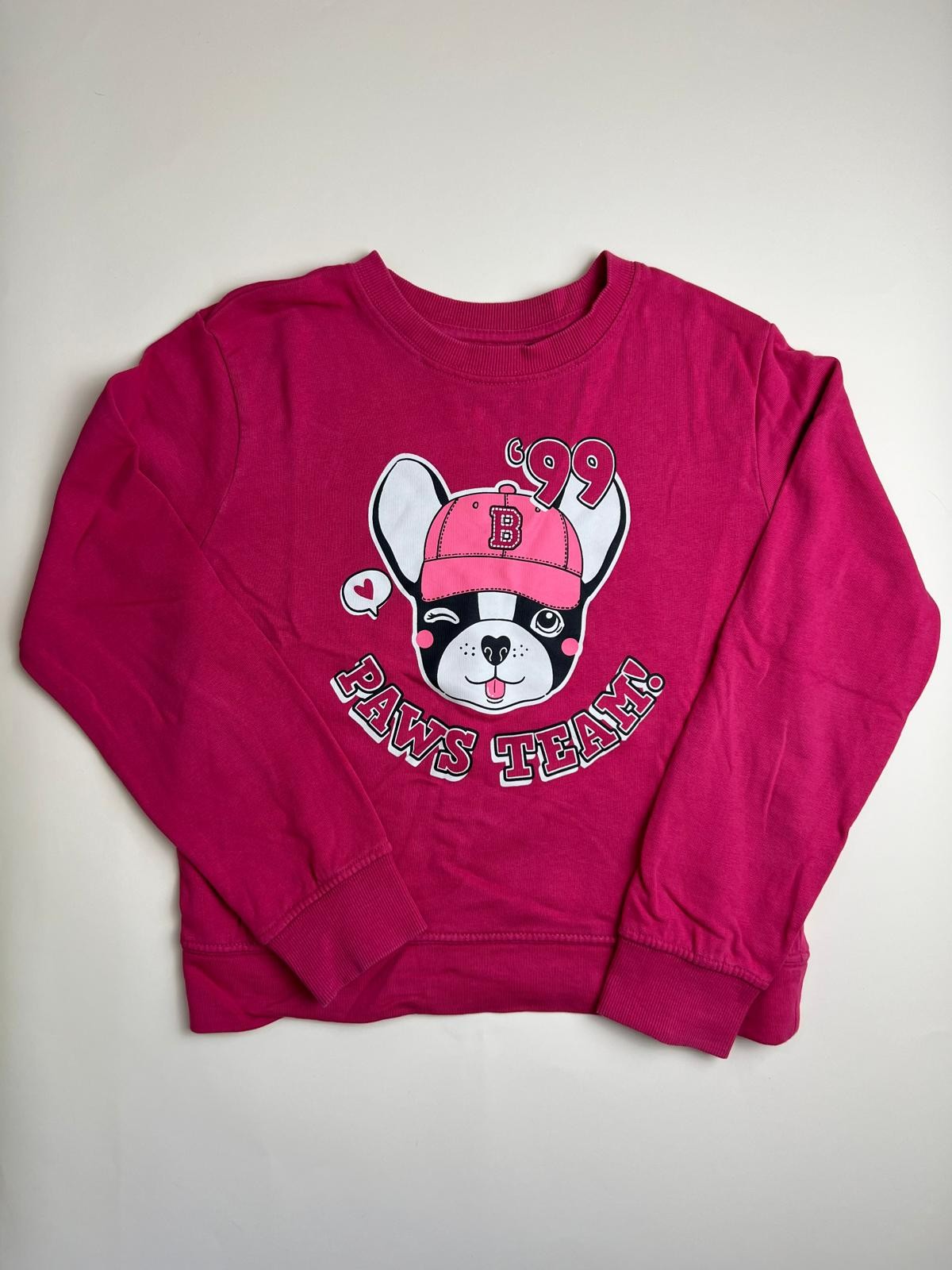 Felpa girocollo fucsia con stampa 