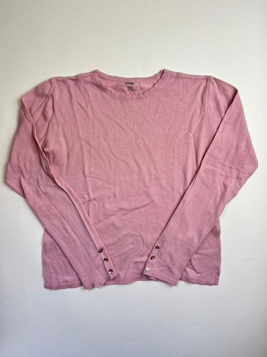 Maglia rosa a maniche lunghe con bottoni decorativi