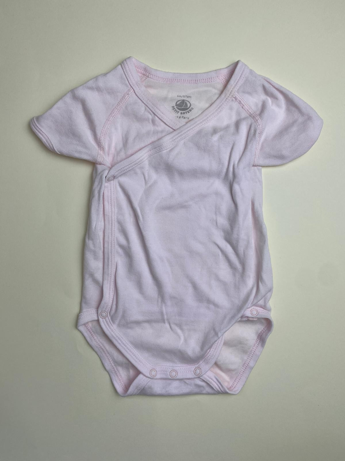 Body neonata manica corta rosa 